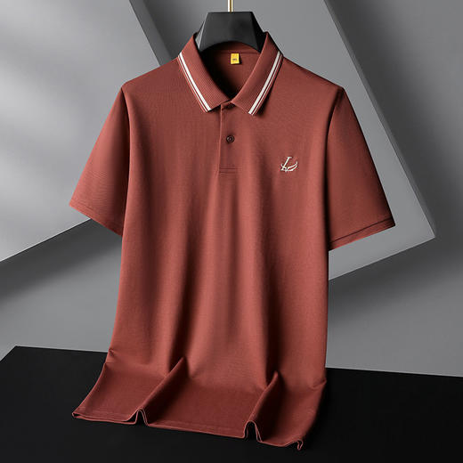 【桑蚕丝】【莫代尔】【亚麻】【DG】大依优型大码男装轻奢短袖POLO衫桑蚕丝体恤衫夏季翻领上衣运动T恤男士胖子 商品图1