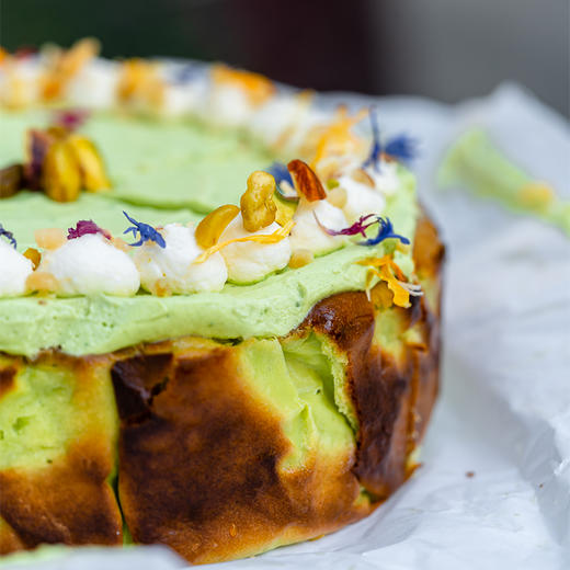 烤爱·生日蛋糕系列·开心果巴斯克芝士蛋糕·开心果芝士·下午茶聚会生日节日【仅限深圳同城配送】 商品图2