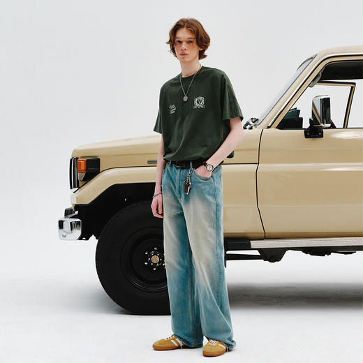 714street重磅270g全棉水洗做旧插肩短袖T恤男2025夏季新款情侣装 商品图4