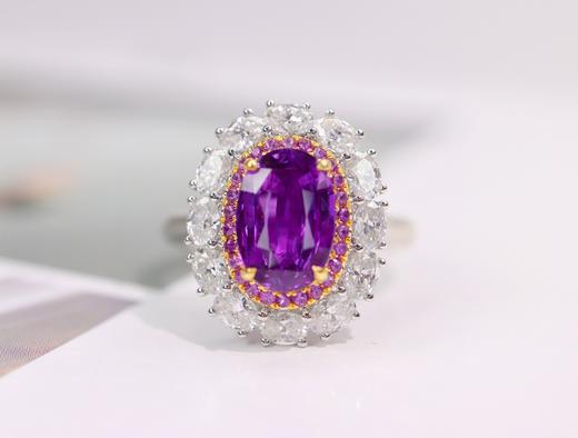 2.2ct刻面紫蓝宝戒指 商品图1