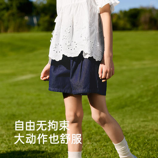 英氏儿童裤子夏季纯棉百搭休闲裤中大童短裤透气女童裤子2025新款 商品图2