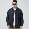 【DYG】大依优型薄款牛仔衬衫外套大码男装春夏新款翻领夹克纽扣开衫男胖子上衣加肥加大潮流 商品缩略图2
