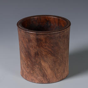 清 红木素工笔筒