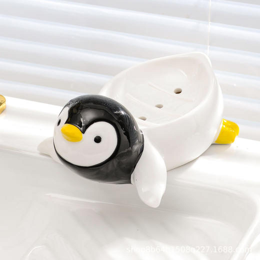 卡通可爱沥水肥皂盒不积水香皂盒洗手台排水置物架陶瓷皂碟家用 商品图4