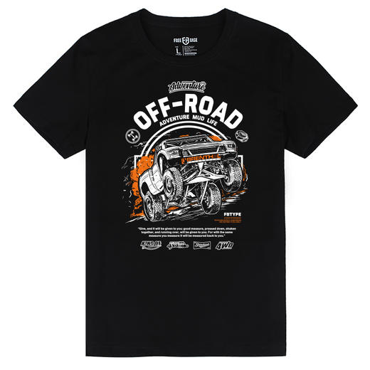 【潮流百搭】95棉5氨纶微弹短袖T恤 男越野露营机车印花 合体版型 NMT-2202 商品图1