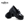 Safiya/索菲娅2025英伦学院风钻扣粗跟漆皮厚底增高乐福鞋SFD1112415 商品缩略图4