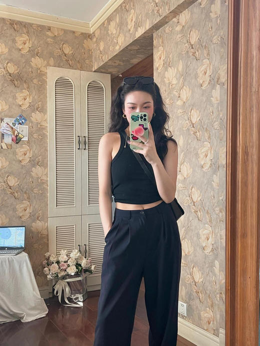 【休闲辣妹】官网580！卡戴珊同款四面弹无缝螺纹一体杯显瘦透气舒适运动休闲瑜伽背心文胸女 商品图7