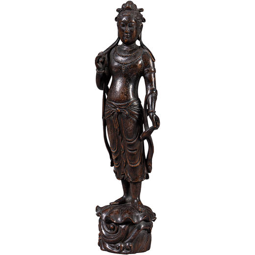 清 沉香木雕净瓶观音像 商品图5