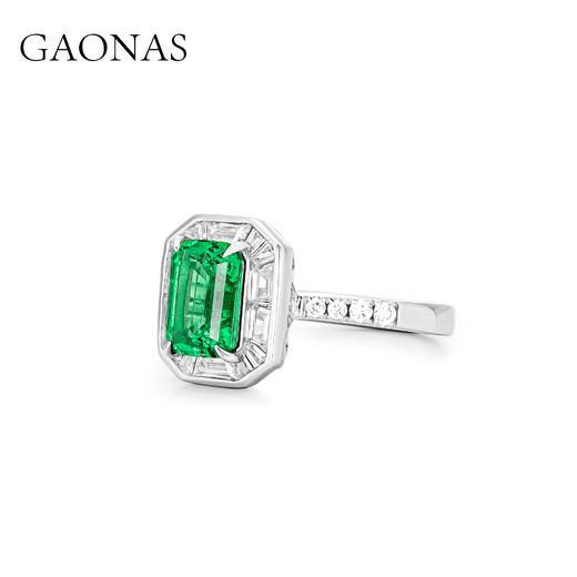 GAONAS 培育祖母绿【矿工的眼泪】方形设计经典贵气绿色戒指10156JG 商品图1