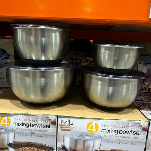 Miu不锈钢盆四件套～欧范儿容器，美国🇺🇸直邮特价458元🉐包税包邮到手了🔥都是优质的不锈钢制成无毒，用的安心，经久耐用，不生锈 商品图2