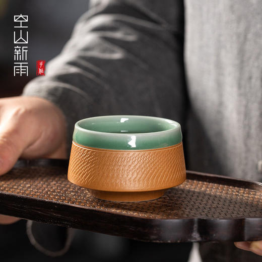 空山新雨 龙泉青瓷纯手工跳刀双釉结合禅定杯 品茗杯功夫茶杯茶盏 商品图2