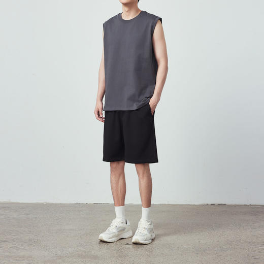 墨麦客男装长绒棉凉感无袖背心男士2024夏季新款休闲圆领t恤衫男 商品图3