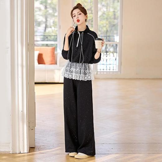 设计感韩系蕾丝卫衣，时尚阔腿裤两件套YRX9210 商品图0