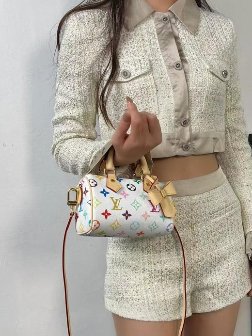 新款现货秒发   驴家白三彩村上隆再版系列NanoSpeedy手袋手拿枕头斜跨包（CB） 商品图7