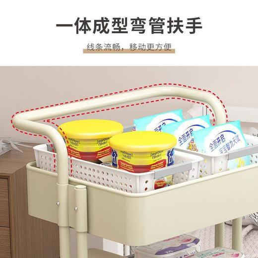 可移动置物架厨房储物架客厅零食小推车多功能卫生间浴室床头架 商品图3