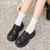西遇英伦风小皮鞋女新款早春增高厚底乐福鞋圆头系带马丁单鞋D0047603 商品缩略图1