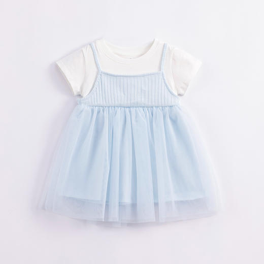 【假两件】马克珍妮夏装新品 女童短袖网纱连衣裙 儿童裙子230907 商品图3