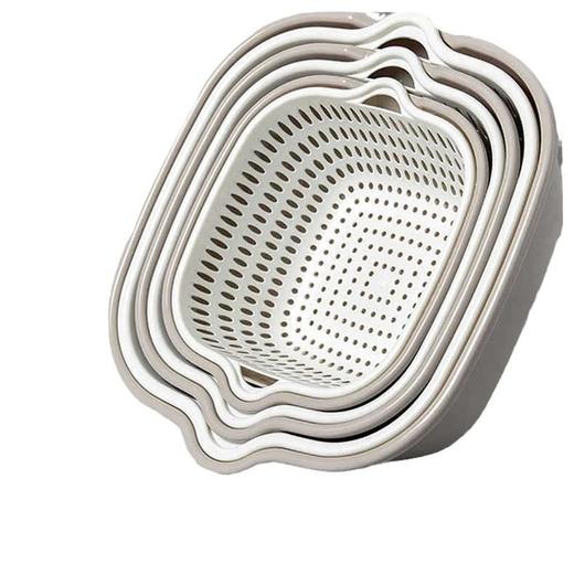 加厚家用双层塑料沥水篮6件套8件套创意厨房多功能水果菜篮子菜筐 商品图4