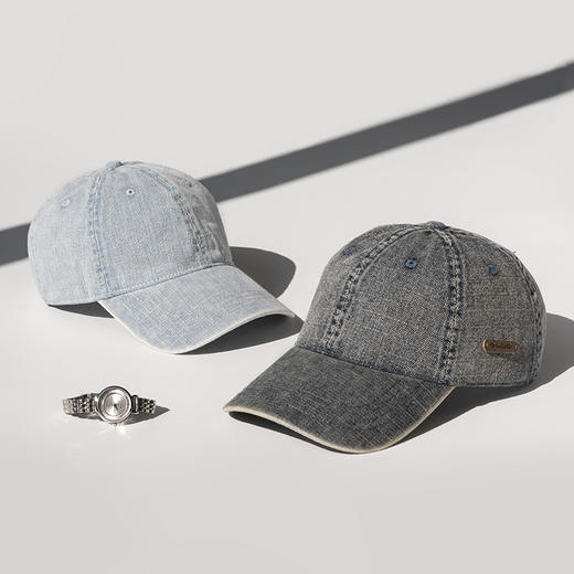 疯帽子 25春夏韩版复古做旧破洞鸭舌帽纯棉透气显脸小棒球帽子女RJ011 商品图1