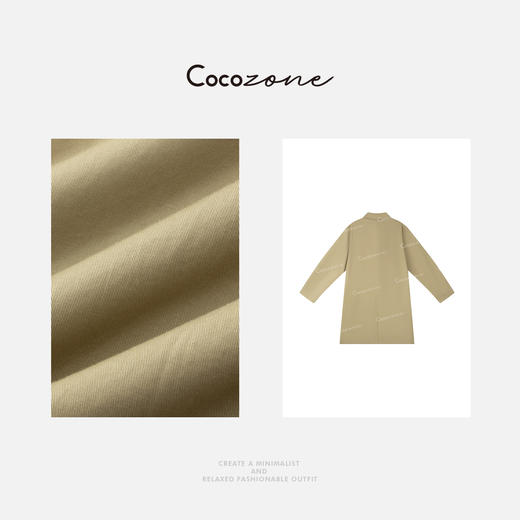 COCO ZONE 休闲刺绣设计感翻领单排扣长款外套CD2A0250 商品图2