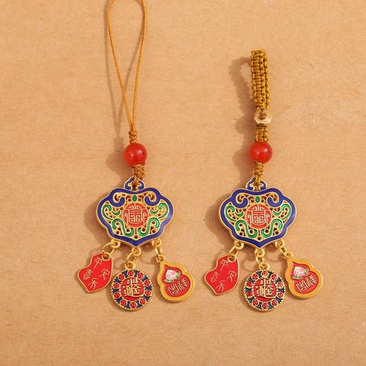 复古平安锁钥匙扣古风民族风合金挂件男女编织专用挂饰网红锁钥匙 商品图1