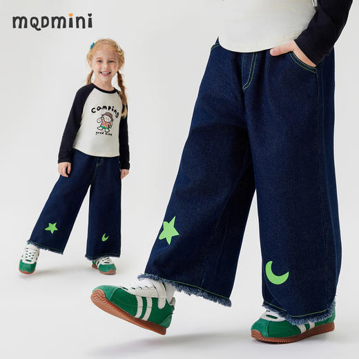 【110-140】【MQDmini】女童春秋阔腿牛仔裤 商品图2