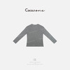 COCO ZONE 绵羊毛山羊绒早春字母贴布长袖T恤CD1A0243 商品缩略图1