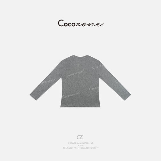 COCO ZONE 绵羊毛山羊绒早春字母贴布长袖T恤CD1A0243 商品图1