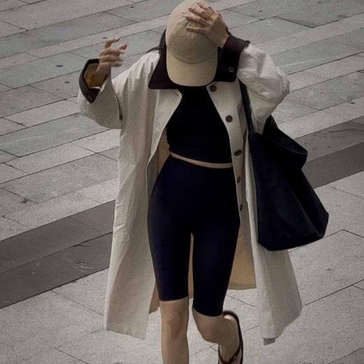 顺丰包邮洛诗琳52344法式复古纯棉撞色高级长款风衣1125 商品图3