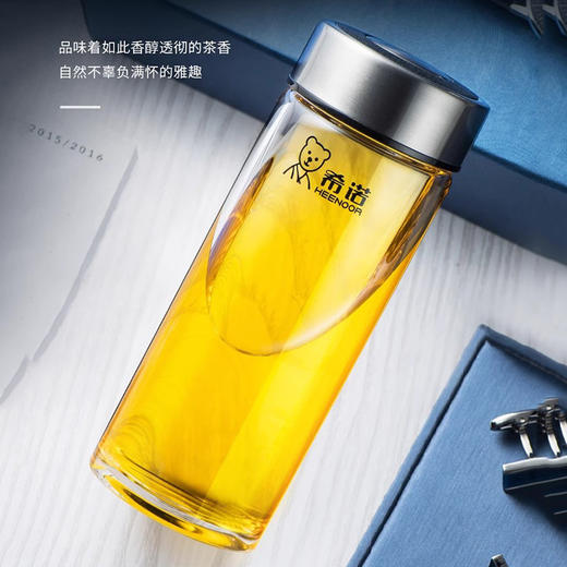 【简约之美，彰显品味】希诺单层玻璃杯 商务办公礼品杯 户外男女便携泡茶杯-QQ 商品图1