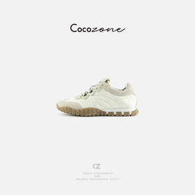 COCO ZONE 春季复古厚底圆头系带百搭休闲鞋CD2A0237