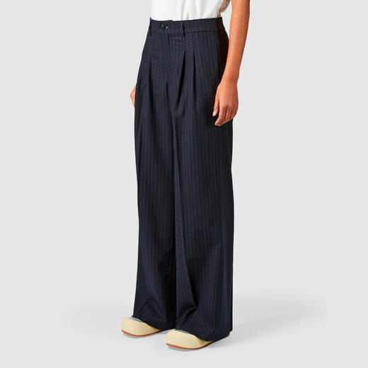 PHILIPPE MODEL 女士条纹羊毛休闲裤 蓝色 PLRD FP10 09 商品图1