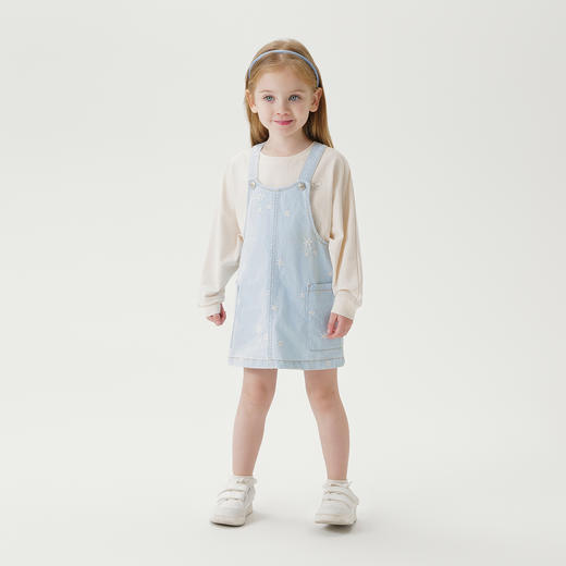 马克珍妮春夏新款 女童大口袋全棉牛仔背带裙230139 商品图1