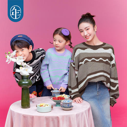 年衣童装毛衣儿童女童秋冬新款中国风保暖套头圆领针织衫上衣毛衫快乐起点毛衣 商品图1