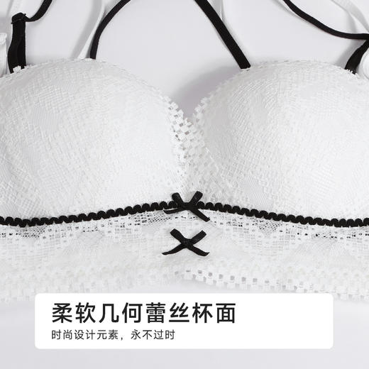 都市丽人自然舒适B杯常规内衣中厚蕾丝无钢圈常规文胸BBH7M1 商品图4