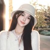帽子女秋冬季法式赫本风白色千金名媛礼帽羊毛呢小香风渔夫帽新款 商品缩略图2
