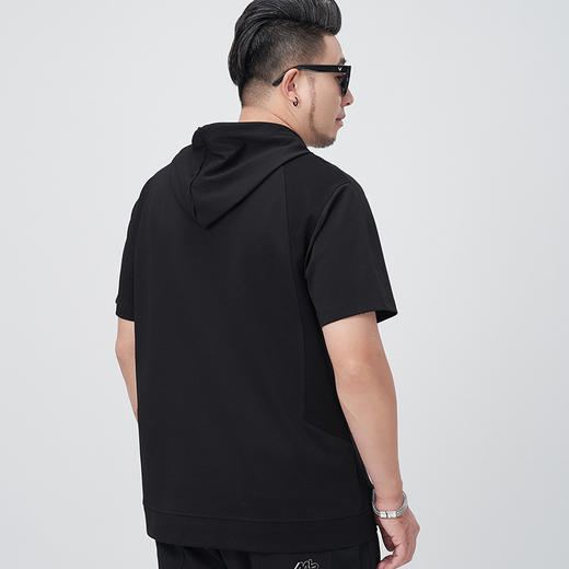 【DMH】大依优型大码连帽短袖T恤大码男装休闲宽松加肥加大潮流胖子上衣 商品图3