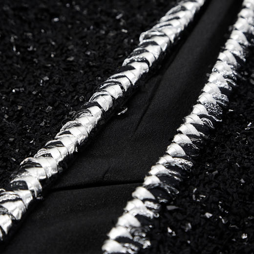 QE101斯尔丽25春季新款低调奢华箱式小香风手工编制装饰边直身型外套 商品图6