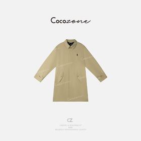 COCO ZONE 休闲刺绣设计感翻领单排扣长款外套CD2A0250