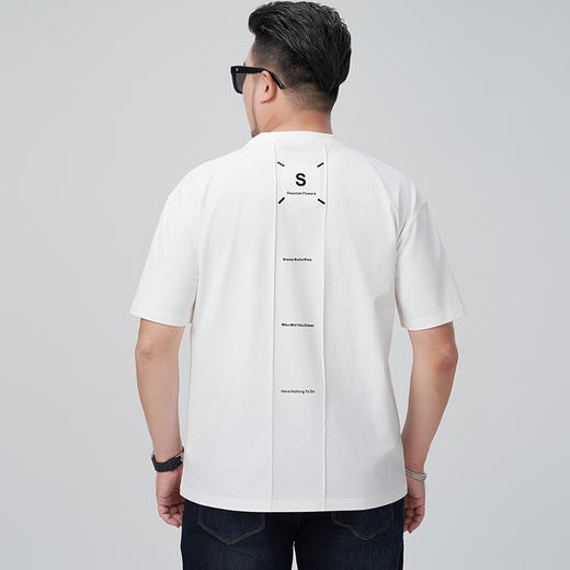 【DMH】大依优型大码男装圆领短袖T恤休闲宽松加肥加大潮流胖子上衣 商品图3