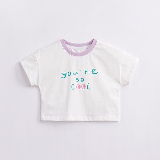 【科技凉感面料】马克珍妮夏装 女童字母短袖T恤230857 商品图2