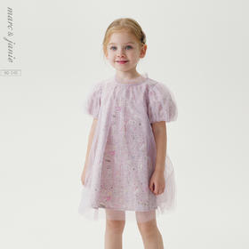 【马克珍妮 芦芙】夏装新款 女童梦幻泡泡袖网纱连衣裙230869