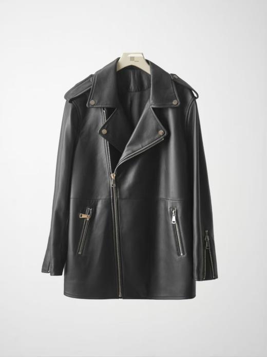 出口内销少量漏一手长羊皮大衣外套 酷飒机车皮衣 商品图11