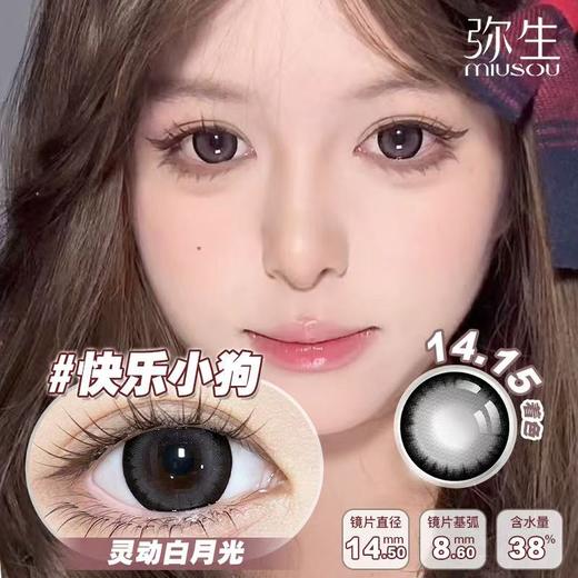 【快乐小狗】弥生半年抛2片装happy系列C14.5大直径自然黑色无辜灵动白月光 商品图0