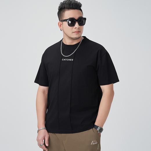 【DMH】大依优型大码男装圆领短袖T恤休闲宽松加肥加大潮流胖子上衣 商品图1