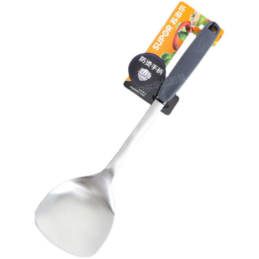 苏泊尔（SUPOR） 锅铲304不锈钢锅铲硅胶铲汤勺漏勺炒菜铲硅胶手柄防烫中式铲 中式铲KT01AL10 商品图0