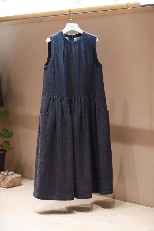 黄阿福｜羊毛亚麻无袖连衣裙 商品图0