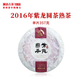 澜沧古茶2016年紫龙圆茶熟茶紫芽茶云南茶叶花青素茶饼357g