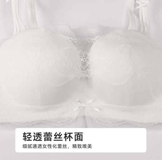 都市丽人自然舒适B杯常规内衣中厚蕾丝树脂胶圈常规文胸LBH1M2 商品图4