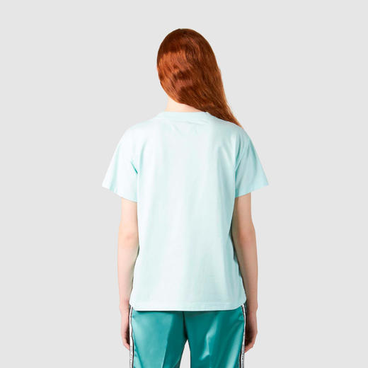PHILIPPE MODEL 女士徽标贴片棉质圆领短袖T恤 蓝色 CTSD CJ24 21 商品图2